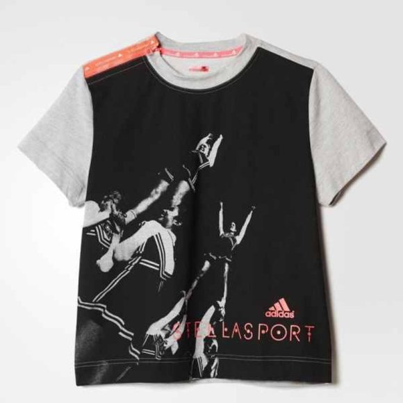 ADIDAS X STELLASPORT 932318 Graphic Print BOXY Tee Shirt Top ( S ) - Picture 1 of 4